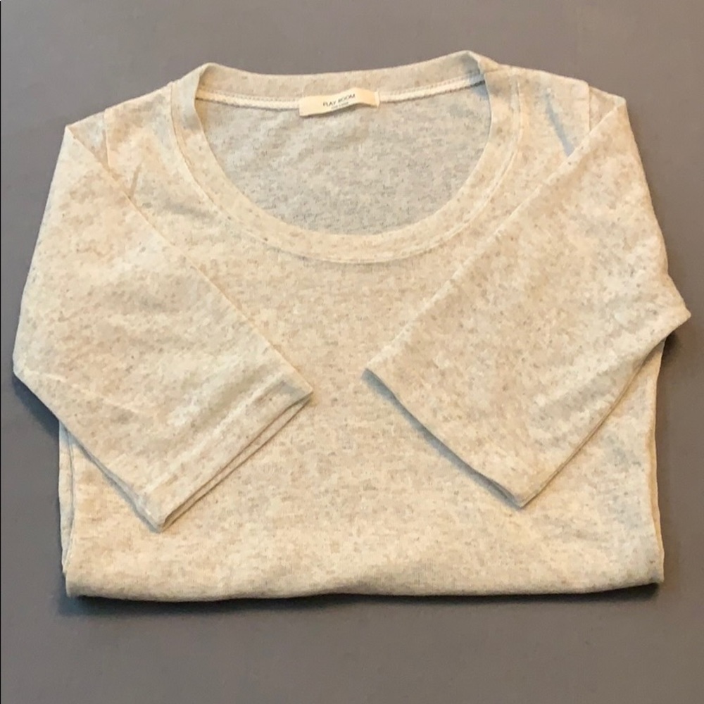 NWOT Sheer cream/beige 1/2 sleeved top (xs)